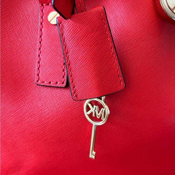 Michael Kors Hamilton Mandarin Red Satchel Bag - Picture 6 of 11